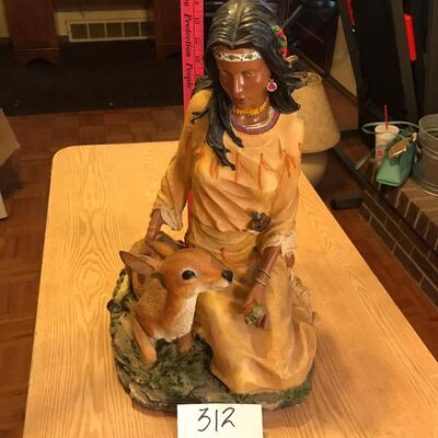 Large Native American Woman Sculpture