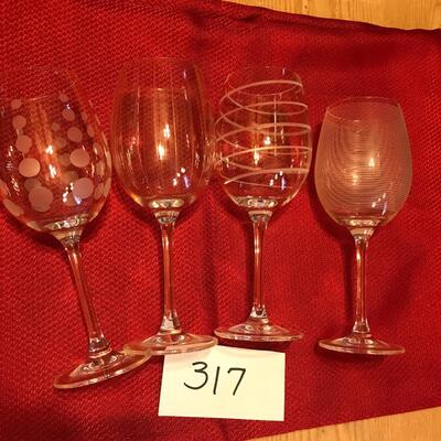 Lot of 4 Etched Crystal Stems