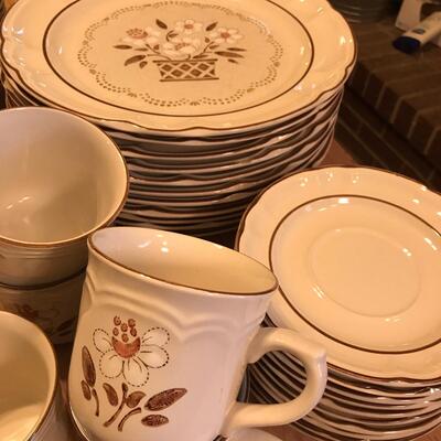 Set of 70s Stoneware Dinnerware