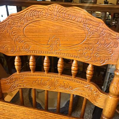 New Oak Dining Table with 7 Pressed Back Chairs