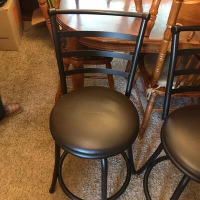 3 Black Metal Stools