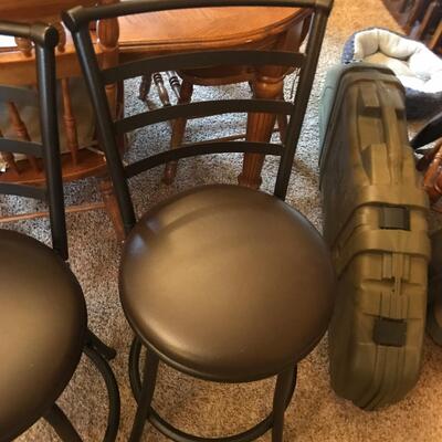 3 Black Metal Stools