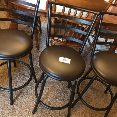 3 Black Metal Stools