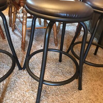 3 Black Metal Stools