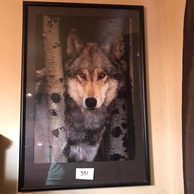 Large Wolf Poster framed