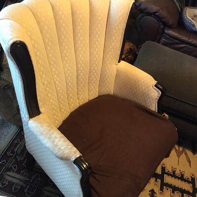 Pair of white Wing Back chairs
