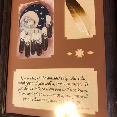Two Native American Prints with feathers