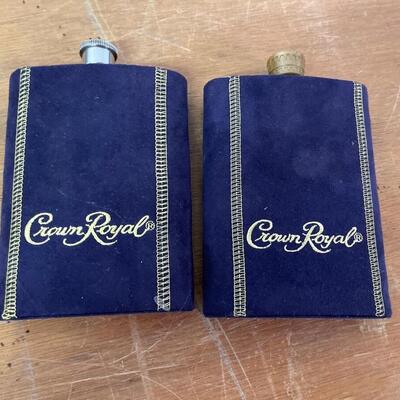Two Vintage Crown Royal Flasks