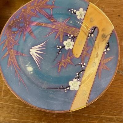 Vintage Japanese Blue Lusterware Plates
