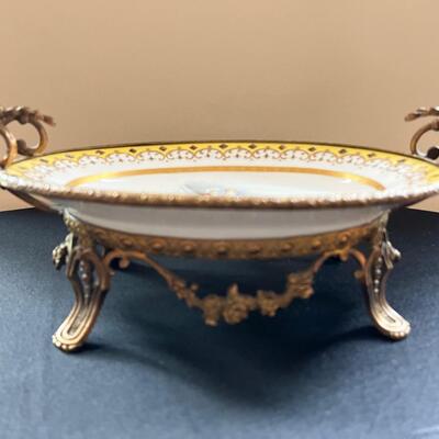 Antique Sevres 19C French Hand Painted Porcelain Bronze Centerpiece