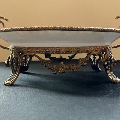 Antique Sevres 19C French Hand Painted Porcelain Bronze Centerpiece