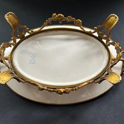 Antique Sevres 19C French Hand Painted Porcelain Bronze Centerpiece