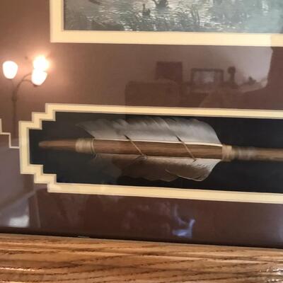 Native American Scene Print Framed with Arrow