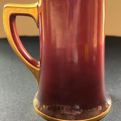 Large Antique Limoges Stein Smiling Monk Drinking Wine