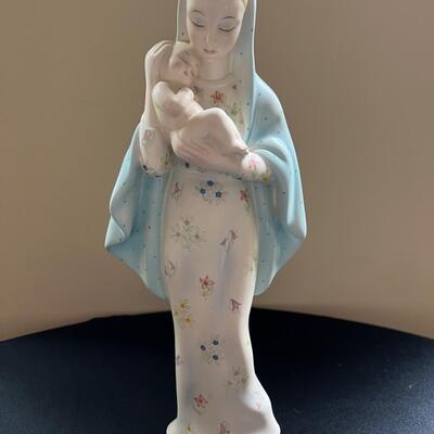 Tall Beautiful Lenci Madonna and Child 15.5" t Italian Hand Painted