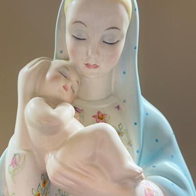 Tall Beautiful Lenci Madonna and Child 15.5" t Italian Hand Painted
