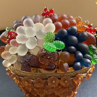 Antique Czech Glass Grapes Lamp. Good working condition.