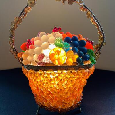 Antique Czech Glass Grapes Lamp. Good working condition.