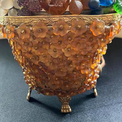 Antique Czech Glass Grapes Lamp. Good working condition.