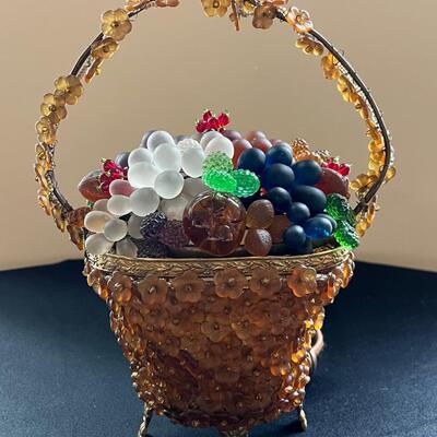 Antique Czech Glass Grapes Lamp. Good working condition.