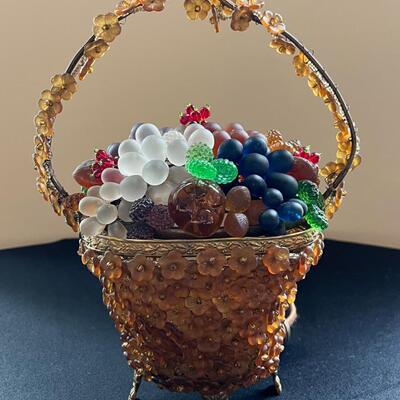 Antique Czech Glass Grapes Lamp. Good working condition.