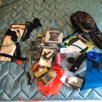 Box lot of misc hunting supplies