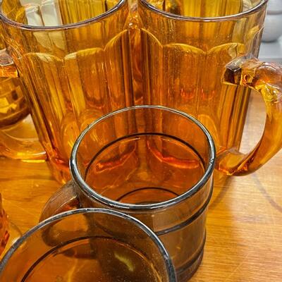 Vintage Amber Glass Lot