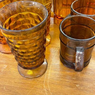 Vintage Amber Glass Lot