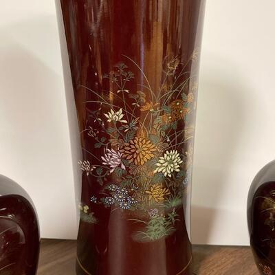 Asahi Japan 3 Piece Urns and Vase