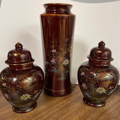 Asahi Japan 3 Piece Urns and Vase