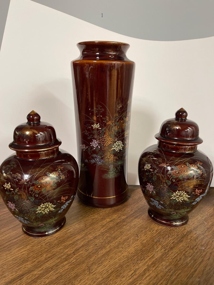 Asahi Japan 3 Piece Urns and Vase