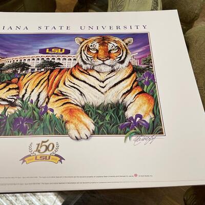 Michael Hunted Signed Original LSU Print