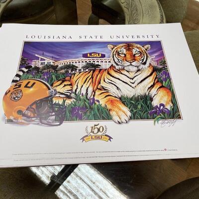 Michael Hunted Signed Original LSU Print