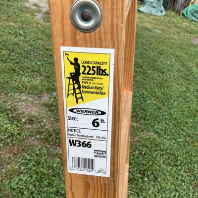 5025 Wooden Werner 6ft. Painters Ladder