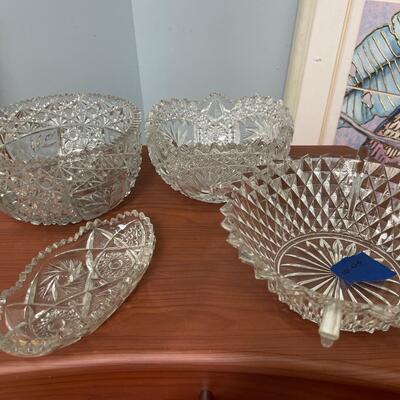 Vintage Cut Crystal 4 Piece Lot