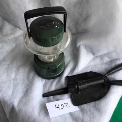 Trench Shovel & Battery Lantern
