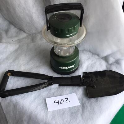 Trench Shovel & Battery Lantern
