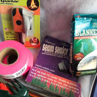 Flat of misc Camping supplies