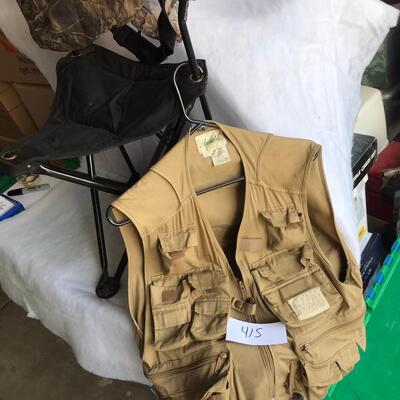 Fold up Fishing Stool & Fishing Vest