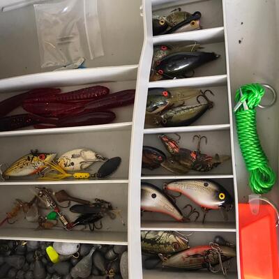 Tackle Box Bait Lures Weights Line & More