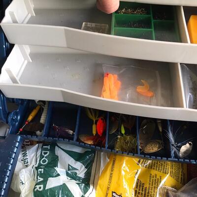 Tackle Box Bait Lures Weights Line & More