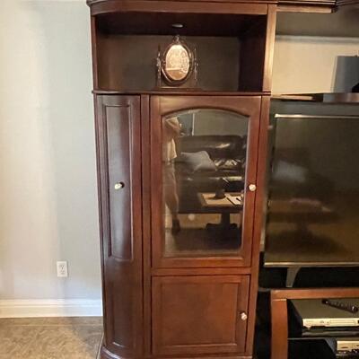 Large solid wood entertainment center-excellent condition