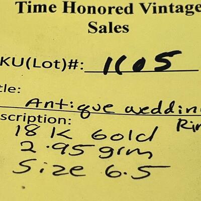 Antique wedding Ring 18K Gold
