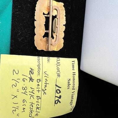 Antique belt Buckle mid 1800 14 K gold engraved