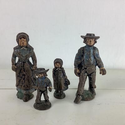5046 Set of Antique Cast Iron Amish Figures