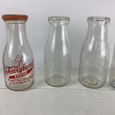 5049 Vintage Fairyland Farms Milk Bottles with Tops