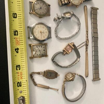 Estate Watch Lot Buren Norman Deluxe Bulova Elgin Harvel