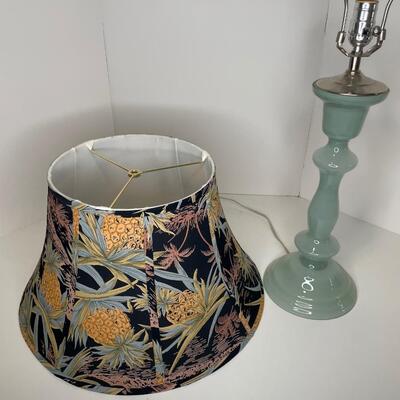 Tommy Bahama Lamp and Silk Shade with finial