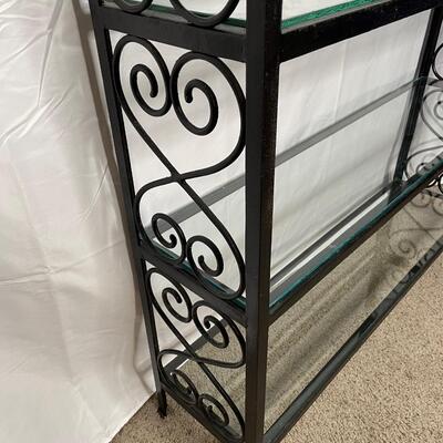 Vintage Wrought Iron and Glass Shelf