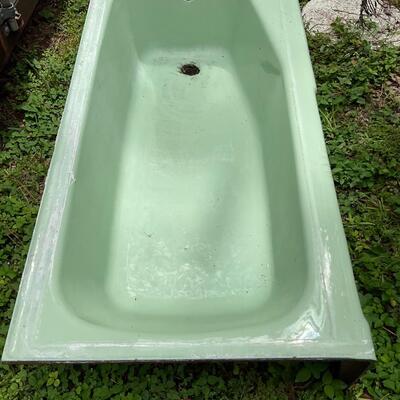1960â€™s green cast iron tub
